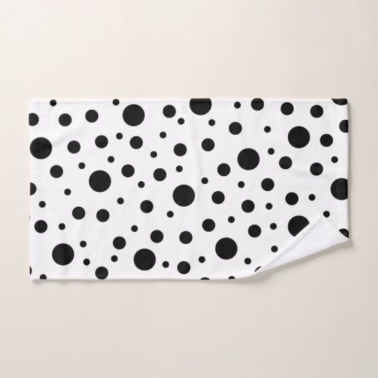 Zwart op White Polka Dot Pattern Bad Handdoek (Handdoek)