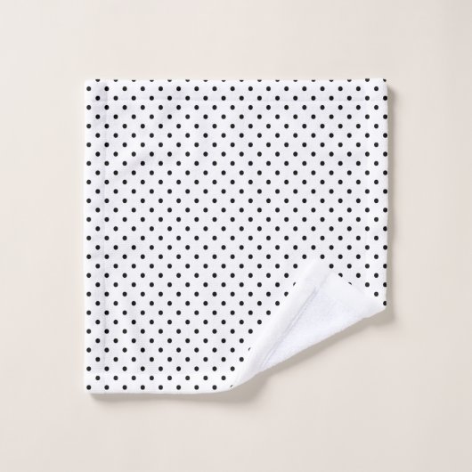 Zwart op White Polka Dot Pattern Bad Handdoek (Wasdoekje)