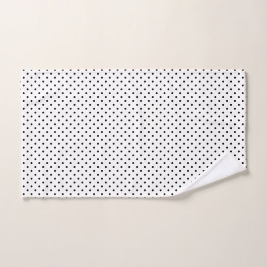 Zwart op White Polka Dot Pattern Bad Handdoek (Handdoek)