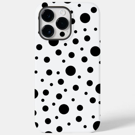 Zwart op White Polka Dot Pattern Case-Mate iPhone Case (Achterkant)