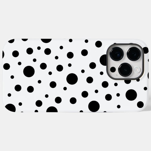 Zwart op White Polka Dot Pattern Case-Mate iPhone Case (Achterkant (horizontaal))
