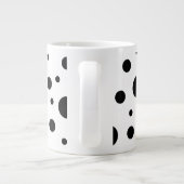 Zwart op White Polka Dot Pattern Grote Koffiekop (Achterkant)