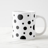 Zwart op White Polka Dot Pattern Grote Koffiekop (Rechts)