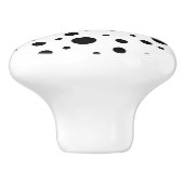 Zwart op White Polka Dot Pattern Keramische Knop (Zijkant)
