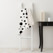 Zwart op White Polka Dot Pattern Sherpa Deken (In situ)