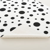 Zwart op White Polka Dot Pattern Sherpa Deken (3/4)