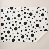 Zwart op White Polka Dot Pattern Sherpa Deken (Voorkant (horizontaal))