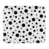 Zwart op White Polka Dot Pattern Snijplank (Voorkant)