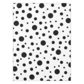 Zwart op White Polka Dot Pattern Tafelkleed (Voorkant)