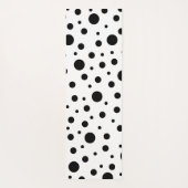 Zwart op White Polka Dot Pattern Yogamat (Achterkant)