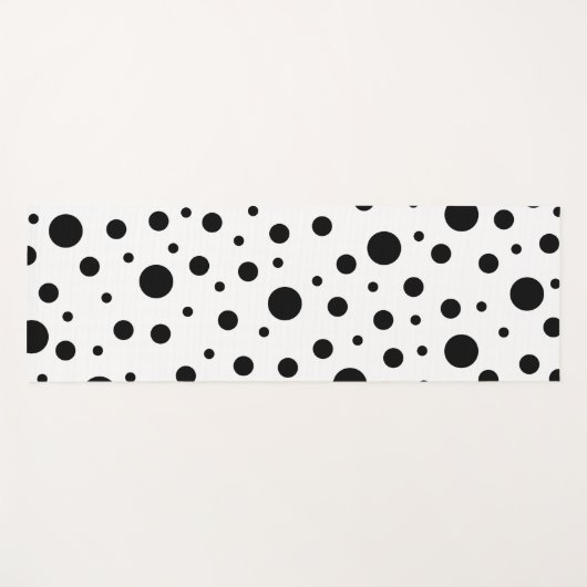 Zwart op White Polka Dot Pattern Yogamat (Voorkant (horizontaal))