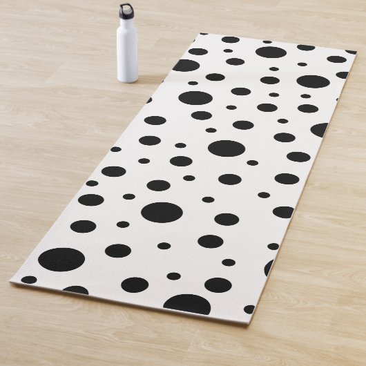 Zwart op White Polka Dot Pattern Yogamat (In situ)