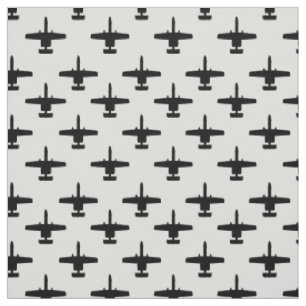 Zwart op wit A-10 Warthog Attack Jet Pattern Stof