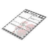 Zwart op wit Bloemen Gingham_ Pathofysiologie Temp Notitieblok (Schuin)