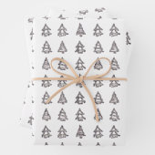 Zwart op wit boom inpakpapier vel (In situ)