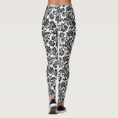 Zwart op wit  damastpatroon leggings (Achterkant)