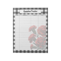 Zwart op wit Floral Gingham_ Symptom Tracker