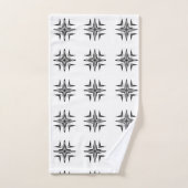 Zwart op wit geometrisch ontwerp badhanddoek set bad handdoek (Handdoek)