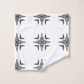 Zwart op wit geometrisch ontwerp badhanddoek set bad handdoek (Wasdoekje)