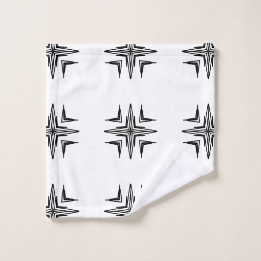 Zwart op wit geometrisch ontwerp badhanddoek set bad handdoek (Wasdoekje)