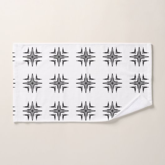 Zwart op wit geometrisch ontwerp badhanddoek set bad handdoek (Handdoek)