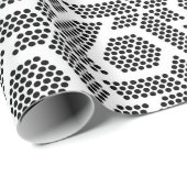 Zwart op wit gestippeld geometrisch patroon cadeaupapier (Rol Hoek)