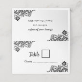 Zwart op wit gevouwen plaatskaarten plaatskaartje (Buitenkant ongevouwen)