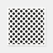 Zwart op wit groot formaat polka dots papier servet (Voorkant)