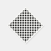 Zwart op wit groot formaat polka dots papier servet (Hoek)