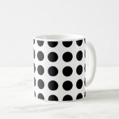 Zwart op Wit Groot Grootte Horizontale Polka Dots Koffiemok (Voorkant rechts)