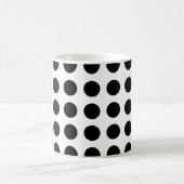 Zwart op Wit Groot Grootte Horizontale Polka Dots Koffiemok (Center)
