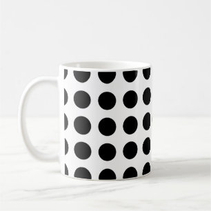 Zwart op Wit Groot Grootte Horizontale Polka Dots Koffiemok