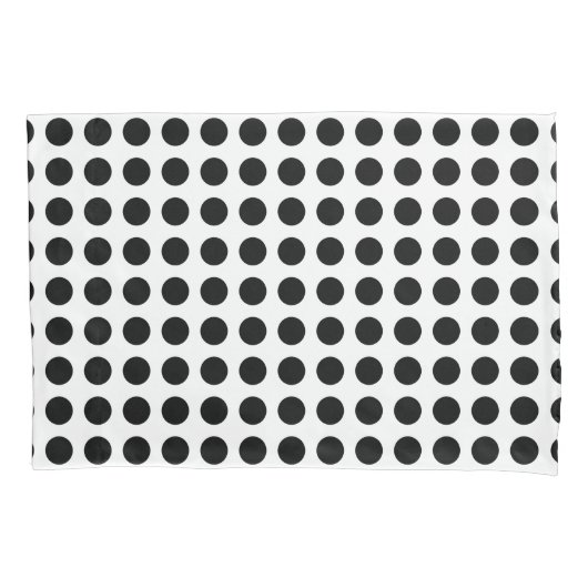Zwart op Wit Groot Grootte Horizontale Polka Dots Kussensloop (Voorkant)