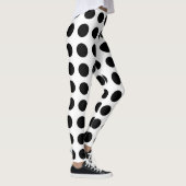 Zwart op Wit Groot Grootte Horizontale Polka Dots Leggings (Rechts)