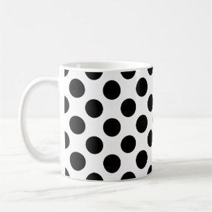 Zwart op Wit Groot Grootte Polka Dots Patroon Koffiemok