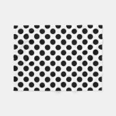 Zwart op wit grote grootte polka stippen fleece deken (Voorkant (Horizontaal))