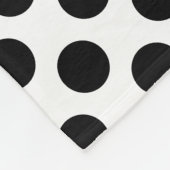 Zwart op wit grote grootte polka stippen fleece deken (Hoek)