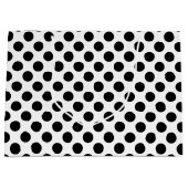Zwart op wit grote grootte polka stippen groot cadeauzakje (Voorkant)