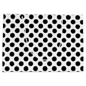 Zwart op wit grote grootte polka stippen groot cadeauzakje (Achterkant)