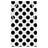 Zwart op wit grote grootte polka stippen klein cadeauzakje (Achterkant)