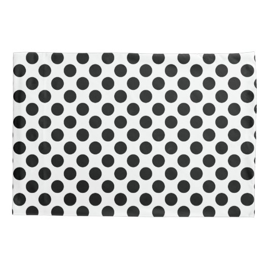 Zwart op wit grote grootte polka stippen kussensloop (Achterkant)