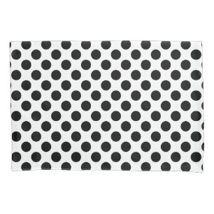 Zwart op wit grote grootte polka stippen kussensloop