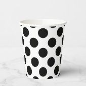 Zwart op wit grote grootte polka stippen papieren bekers (Links)