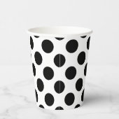 Zwart op wit grote grootte polka stippen papieren bekers (Rechts)