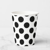 Zwart op wit grote grootte polka stippen papieren bekers (Voorkant)
