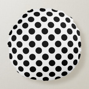 Zwart op wit grote grootte polka stippen rond kussen
