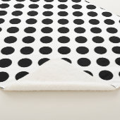 Zwart op wit grote grootte polka stippen sherpa deken (3/4)