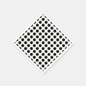 Zwart op wit grote horizontale polka stippen papie servet (Hoek)