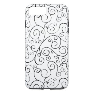 Zwart op wit handschilderd valpatroon Case-Mate iPhone case