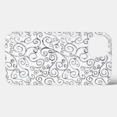 Zwart op wit handschilderd valpatroon Case-Mate iPhone case (Achterkant (horizontaal))